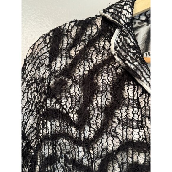 Passion Concepts Women’s Zebra Print Blazer Size Medium Lace Sequin Overlay Glam - Picture 6 of 12